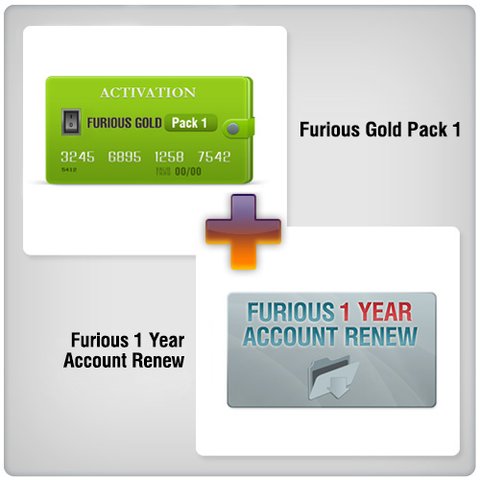 Продовження доступу в зону підтримки Furious на 1 рік + Furious Gold Pack 1