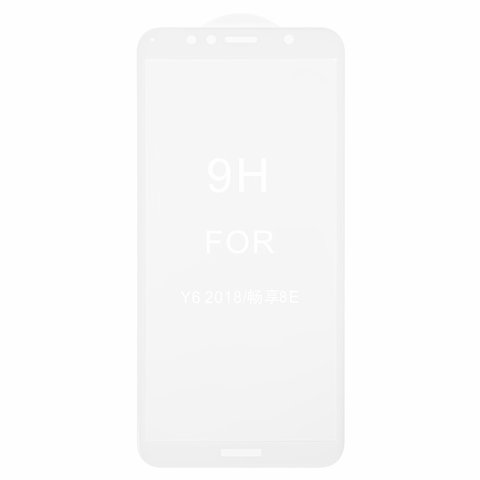Защитное стекло All Spares для Huawei Honor 7A Pro 5,7", Y6 2018 , Y6 Prime 2018 , 5D Full Glue, белый, cлой клея нанесен по всей поверхности