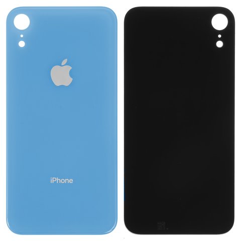 Задняя панель корпуса для iPhone XR, голубая, нужно снять стекло камеры, small hole