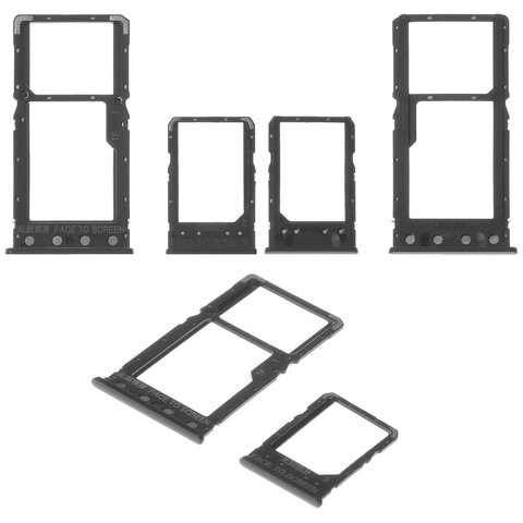 Держатель SIM карты для Xiaomi Redmi 6, Redmi 6A, черный, комплект 2 шт., M1804C3DG, M1804C3DH, M1804C3DI, M1804C3CG, M1804C3CH, M1804C3CI