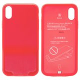 Чохол Baseus для iPhone X, червоний, з адаптером Lightning to Dual Lightning 2 в1, #WIAPIPHX-VI09