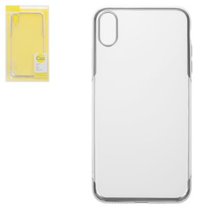 Чохол Baseus для iPhone XS Max, сріблястий, прозорий, силікон, #ARAPIPH65 MD0S