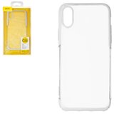 Чохол Baseus для iPhone XS, білий, прозорий, пластик, #WIAPIPH58-DW02