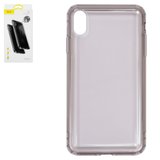 Чохол Baseus для iPhone XS Max, чорний, прозорий, захисний, силікон, #ARAPIPH65-SF01