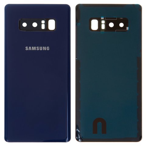 Задня панель корпуса для Samsung N950F Galaxy Note 8, синя, повна, із склом камери, Original PRC , deep sea blue