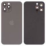 Задняя панель корпуса для iPhone 12 Pro Max, серая, со стеклом камеры, small hole, graphite