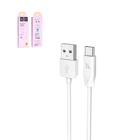 USB кабель Hoco X1, USB тип C, USB тип A, 100 см, 3 A, білий, #6957531032045