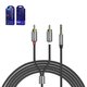 AUX-кабель Hoco UPA10, TRS 3.5 мм, RCA, 150 см, чорний, сірий, #6957531078142