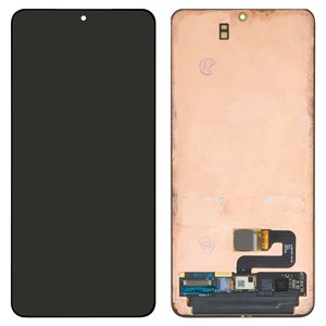 Дисплей для Samsung G991 Galaxy S21 5G, чорний, без рамки, Оригінал переклеєне скло 