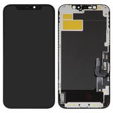Дисплей для iPhone 12, iPhone 12 Pro, черный, с рамкой, High Copy, (OLED), XY OEM soft