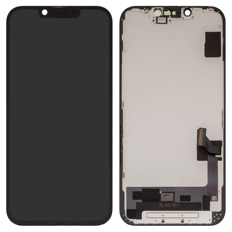 Дисплей для iPhone 14, чорний, з рамкою, High Copy, без мікросхеми, OLED , OEM hard