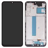 Дисплей для Samsung A256 Galaxy A25, чорний, з рамкою, Сopy, (TFT)