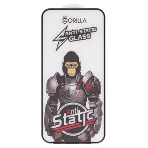 Защитное стекло Gorilla для Apple iPhone 15 Pro Max, совместимо с чехлом, Full Glue, Anti Static, черный