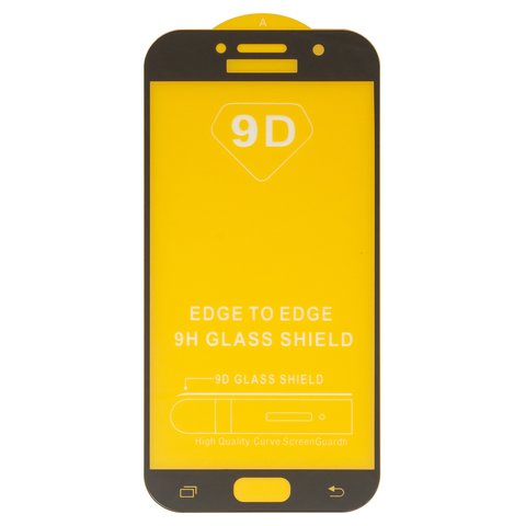 Захисне скло для Samsung A520 Galaxy A5 2017 , сумісне з чохлом, Full Glue, без упаковки , чорний