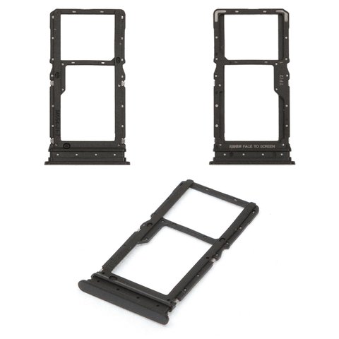 Держатель SIM карты для Xiaomi Redmi 15 4G, Redmi 15 5G, черный, midnight black