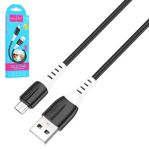USB кабель Hoco X82, USB тип A, micro USB тип B, 100 см, 2,4 А, черный, силиконовый, #6931474768551