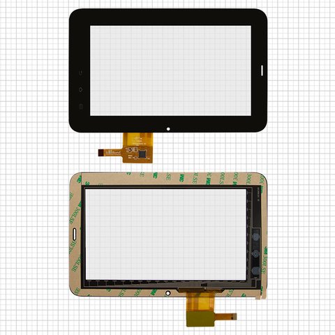 Cristal táctil puede usarse con China Tablet PC 7"; Rainbow Six Liunx T06; Onda Vi10, negro, 119 mm, 12 pin, 191 mm, capacitivo, 7", #PINGBO PB70DR7013G R1