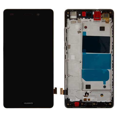 Pantalla LCD puede usarse con Huawei P8 Lite ALE L21 , negro, Logo Huawei, con marco, Original PRC 