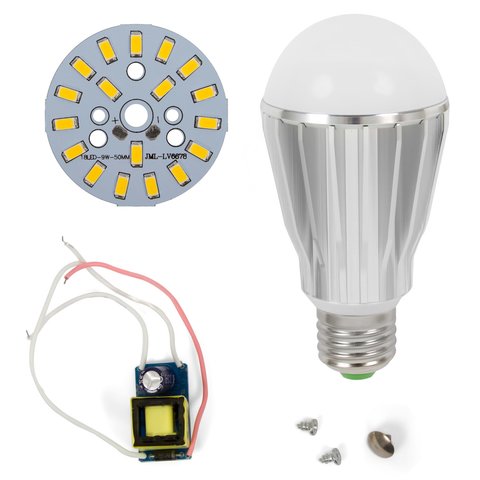 LED Light Bulb DIY Kit SQ Q17 9 W warm white, E27 , Dimmable