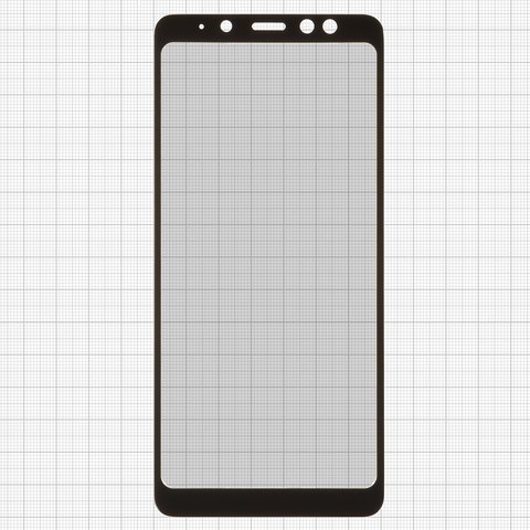 Защитное стекло All Spares для Samsung A730 Galaxy A8+ 2018 , 5D Full Glue, черный, cлой клея нанесен по всей поверхности