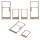 SIM Card Holder compatible with Xiaomi Redmi 6, Redmi 6A, (golden, set 2 pcs., M1804C3DG, M1804C3DH, M1804C3DI, M1804C3CG, M1804C3CH, M1804C3CI)