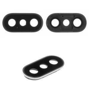 Camera Lens compatible with iPhone X, black, with frames 