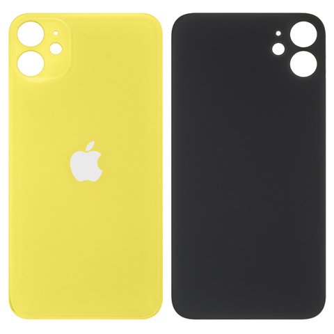 Housing Back Cover compatible with iPhone 11, yellow, no need to remove the camera glass, big hole 