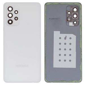 Panel trasero de carcasa puede usarse con Samsung A526 Galaxy A52 5G, blanco, con vidrio de cámara