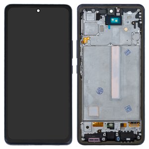 Pantalla LCD puede usarse con Samsung A536 Galaxy A53 5G, negro, con marco, High Copy, original LCD size, OLED 