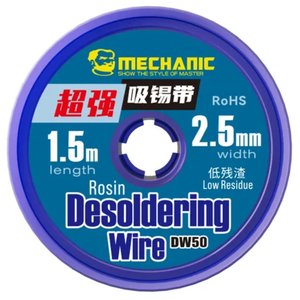 Лента оплетка Mechanic DW50 2515, Ш  2,5 мм, Д  1,5 м