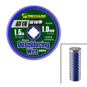 Лента оплетка Mechanic DW50 1015, ш. 1,0 мм, Д  1,5 м, 10 шт.
