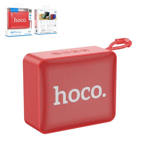 Portable Wireless Speaker Hoco BS51, red, bluetooth 5.2, 5W*1  #6931474780744