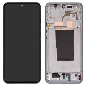 Pantalla LCD puede usarse con Xiaomi 12T, 12T Pro, plateado, con marco, High Copy, OLED , 22081212UG, 22081212G, 22071212AG