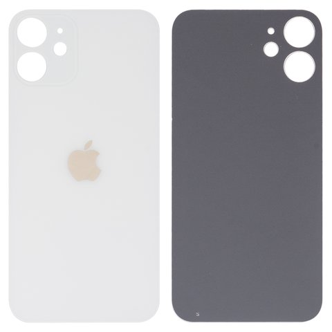 Housing Back Cover compatible with iPhone 12 mini, white, big hole 