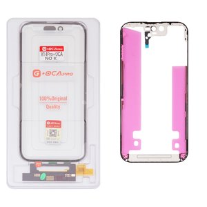 Сенсорный экран G+OCA PRO для iPhone 14 Pro, с рамкой, с ОСА пленкой, черный, без микросхемы