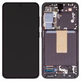 LCD compatible with Samsung S911 Galaxy S23, (black, with frame, Original (PRC))