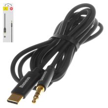 AUX кабель Baseus M01, USB тип C, TRS 3.5 мм, 120 см, чорний, #CAM01 01 - Короткий опис