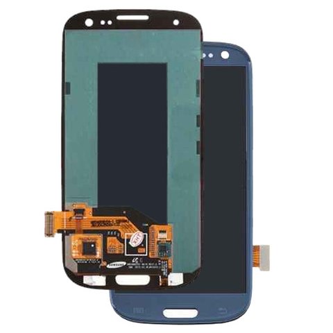 LCD compatible with Samsung I747 Galaxy S3, T999 Galaxy S3, dark blue, original change glass 
