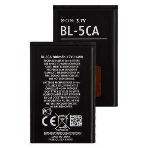 Аккумулятор BL 5CA для Nokia 100, 1200, Li ion, 3,7 В, 700 мАч, Original PRC 