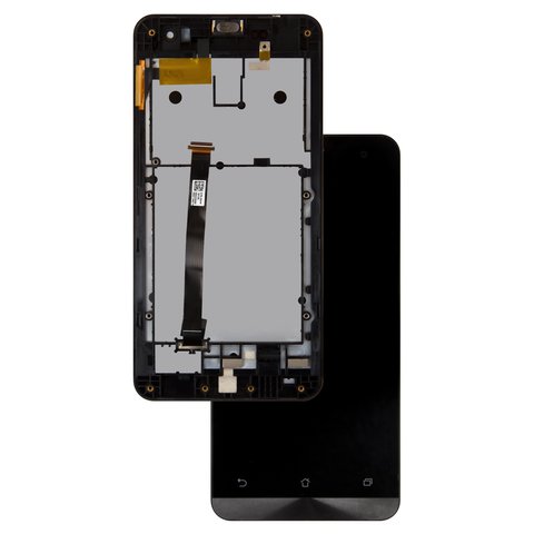 LCD compatible with Asus ZenFone 5 A500CG , ZenFone 5 A500KL , ZenFone 5 A501CG , black, with frame 