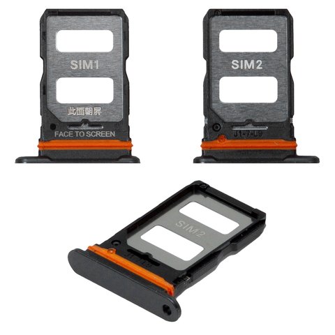 SIM Card Holder compatible with Xiaomi 12 Lite, black 