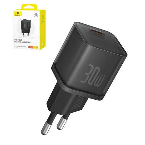 Mains Charger Baseus GaN5S, 30 W, Fast Charge, black, 1 output #P10162504113 00