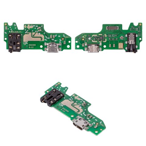 Flat Cable compatible with Tecno Pop 4 Pro BC3 , headphone connector, charge connector, with microphone, with components, Copy, charging board