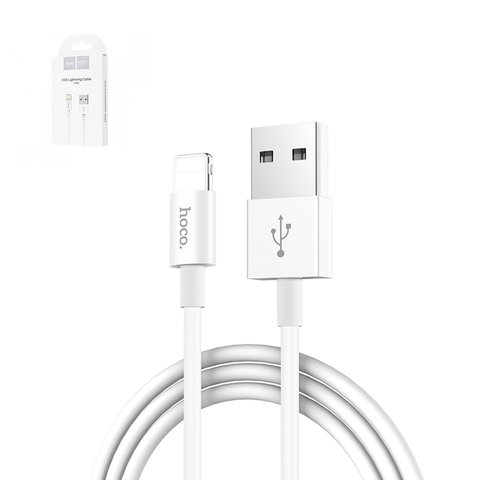 Cable USB Hoco X23, USB tipo A, Lightning, 100 cm, 2 A, blanco, #6957531072836