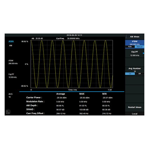 Opción de software "Análisis de modulación AM FM" SIGLENT SVA1000X AMA para SIGLENT SVA1015X