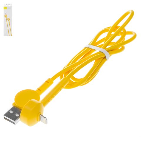 Cable de carga Baseus Maruko Video, USB tipo A, Lightning, 100 cm, 2.1 A, amarillo, #CALQX 0Y