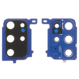 Vidrio de cámara puede usarse con Samsung G985 Galaxy S20 Plus, azul, con marcos, aura blue