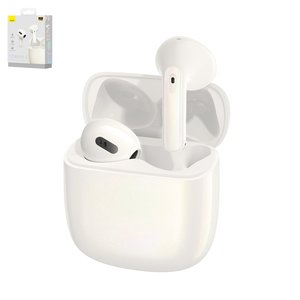 Auricular Baseus Storm 3, inalámbrica, blanco, con funda de carga, con cable USB Tipo C, #NGTW140102