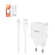 Adaptador de red Hoco C106A, 10.5 W, blanco, con cable micro-USB Tipo-B, 1 puerto, #6931474783905