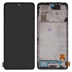 Pantalla LCD puede usarse con Xiaomi Redmi Note 10 Pro, negro, con marco, High Copy, OLED 